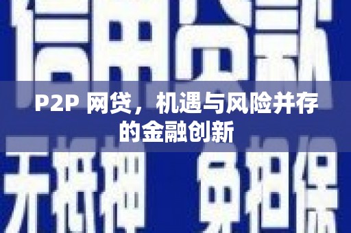 阜南P2P 网贷，机遇与风险并存的金融创新